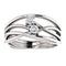 Diamond Two-Stone Bypass Ring, Rhodium-Plated 14k White Gold, Size 7 (.2 Ctw, G-H Color, I1 Clarity)