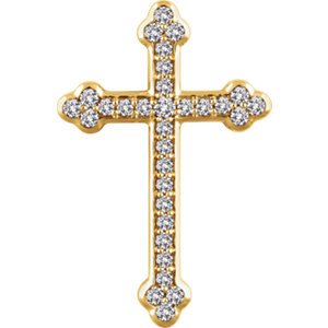 Diamond Botonée Cross 14k Yellow Gold Pendant (.5 Ctw, H+ Color, I1 Clarity)