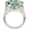 Green Quartz Checkerboard 11.55 Ct Sterling Silver Filigree Ring, Size 6