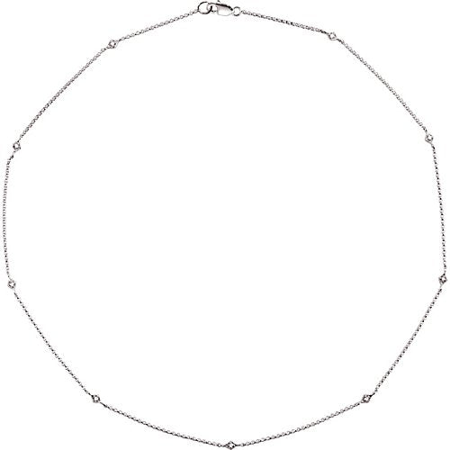 14k White Gold .16 Cttw. Diamond Necklace