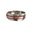 Red Grooved 8mm Comfort-Fit Titanium Wedding Band, Size 4.5