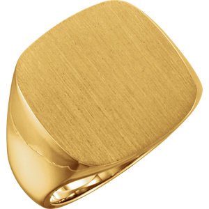 Men's Closed Back Square Signet Ring, 18k Yellow Gold (10mm)