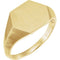 Men's Brushed Hexagon Signet Ring, 14k Yellow Gold (14mm)