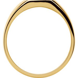 Men's Signet Semi-Polished 14k Yellow Gold Ring (10mm) Size 11