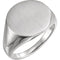 Men's Sterling Silver Brushed Signet Ring (18mm) Size 10