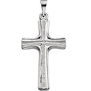 Boy's Platinum Weathered Celtic Cross Pendant