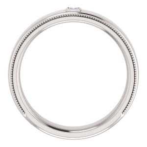 Men's Rhodium-Plated 14k White Gold Diamond 6mm Milgrain Band (.05 Ctw, Color G-H, SI2-SI3 Clarity) Size 10.25