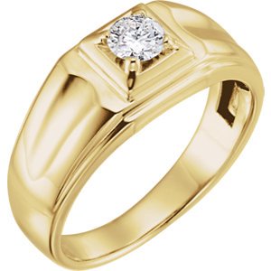 Men's Diamond Ring, 14k Yellow Gold (.375 Ctw, G-H Color, I1 Clarity) Size 10