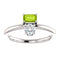 Peridot and Sapphire Two-Stone Ring, Sterling Silver, Size 7