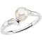 White Akoya Cultured Pearl Bypass Ring, 14k White Gold (5.5mm) Size 4.5