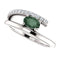 Platinum Chatham Created Alexandrite and Diamond Bypass Ring (.125 Ctw, G-H Color, S12-S13 Clarity)