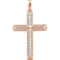 Diamond Angled Cross 14k Rose Gold Pendant (1 Ctw, H+ Color, I1 Clarity)