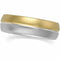 6mm 14k Yellow and White Gold Two-Tone Comfort Fit Grooved Band, Sizes 5 to 12.5