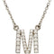 14k White Gold Diamond Alphabet Letter M Necklace (1/5 Cttw, GH Color, I1 Clarity), 16.25" to 18.50"