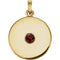 Round Garnet Disc Pendant, 14k Yellow Gold