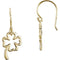 14k White Gold Petite Four Leaf Clover Earrings