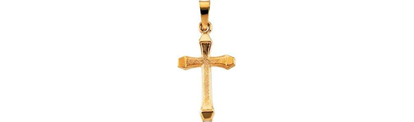 Hollow Design Cross 14k Yellow Gold Pendant