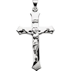 Passion Crucifix Rhodium-Plated 14k White Gold Pendant (39X25.5MM)