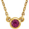 Pink Tourmaline Solitaire 14k Yellow Gold Pendant Necklace, 16"