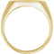 Men's Brushed Signet Semi-Polished 14k Yellow Gold Ring (22x20mm)