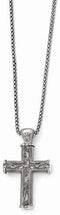 Edward Mirell Satin Titanium Casted Cross Pendant Necklace, 20"