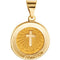 14k Yellow Gold Round Hollow Confirmation Medal (14.75 MM)