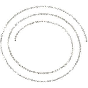 Solid Rolo Chain 1.5mm Rhodium-Plated Sterling Silver, 16"