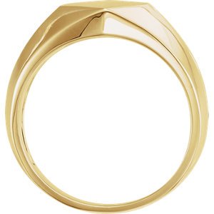 Men's Satin-Brushed Signet Ring, 14k Yellow Gold, Size 10