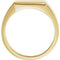 Men's Brushed Signet Ring, 14k Yellow Gold (12mm) Size 12