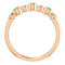 Emerald 7-Stone 3.25mm Ring, 14k Rose Gold, Size 6