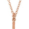 Sideways Cross 14k Rose Gold Necklace, 16-18" (28X16.2 MM)