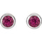 Simulated October Birthstone CZ Solitaire Stud Earrings, Rhodium-Plated Sterling Silver