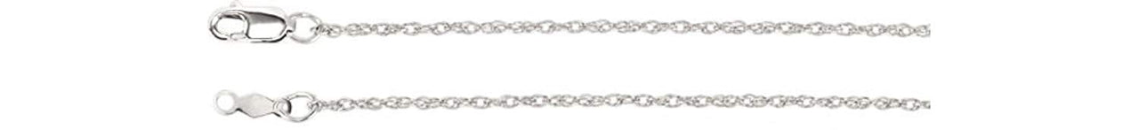 1.25mm Sterling Silver Rope Chain, 18"