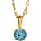 Children's Swiss Blue Topaz Birthstone 14k Yellow Gold Pendant Necklace, 14"