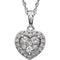 Diamond Heart Halo Cluster 14K White Gold Pendant Necklace, 18" (3/8 Cttw)