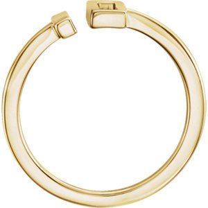 Slim-Profile Rectangle Bar Ring, 14k Yellow Gold