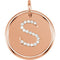 Diamond Initial "S" Pendant, 14k Rose Gold (0.1 Ctw, Color GH, Clarity I1)