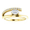 White Sapphire and Diamond Bypass Ring, 14k Yellow Gold (.125 Ctw, G-H Color, I1 Clarity)