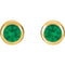 Chatham Created Emerald Stud Earrings, 14k Yellow Gold