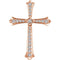 Diamond Fleur-de-Lis Cross 14k Rose Gold Pendant (.75 Ctw, H+ Color, I1 Clarity)