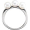 White Freshwater Cultured Pearl Three Stone Ring, Rhodium-Plated 14k White Gold (5.5-6mm) Size 7