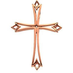 Fleurie Cross 14k Rose Gold Pendant