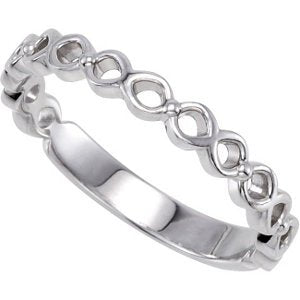 Sterling Silver Stackable Infinity Ring, Size 7