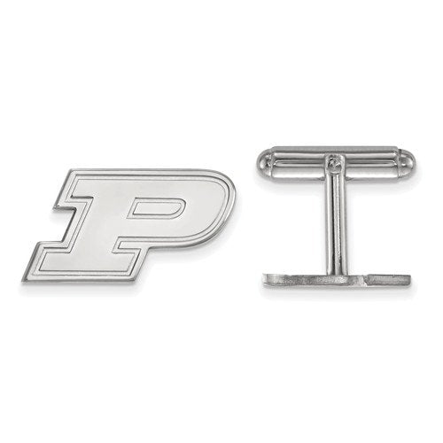 Rhodium-Plated Sterling Silver Purdue Cuff Links, 13X23MM