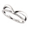 Platinum Negative Space Rope Trim and Curved 'V' Ring, Size 6.75