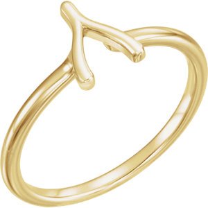 Petite Wishbone Ring, 14k Yellow Gold