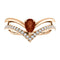 Mozambique Garnet Pear and Diamond Chevron 14k Rose Gold Ring (.145 Ctw,G-H Color, I1 Clarity)