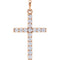 Diamond Cross Pendant, 14k Rose Gold (0.75 Ctw, Color GH, Clarity I1)