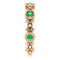 Chatham Created Emerald and Diamond Vintage-Style Ring, 14k Rose Gold (0.03 Ctw, G-H Color, I1 Clarity)