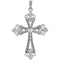 Diamond Fleur-de-Lis Cross 14k White Gold Pendant (.625 Ctw, G-H Color, I1 Clarity)